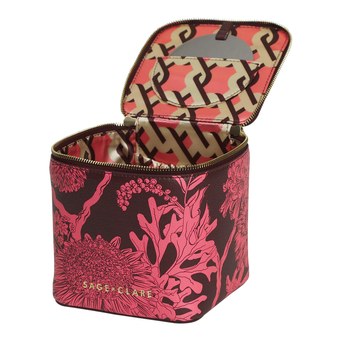 Delphine Small Vanity Case - Garnet