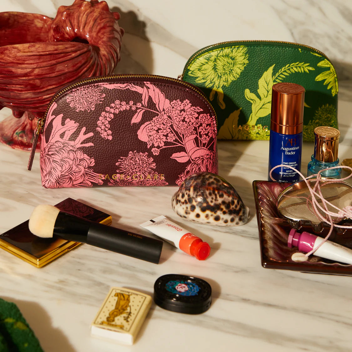 Delphine Cosmetic Pouch - Garnet