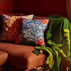 Lucia Embroidered Cushion Cerulean