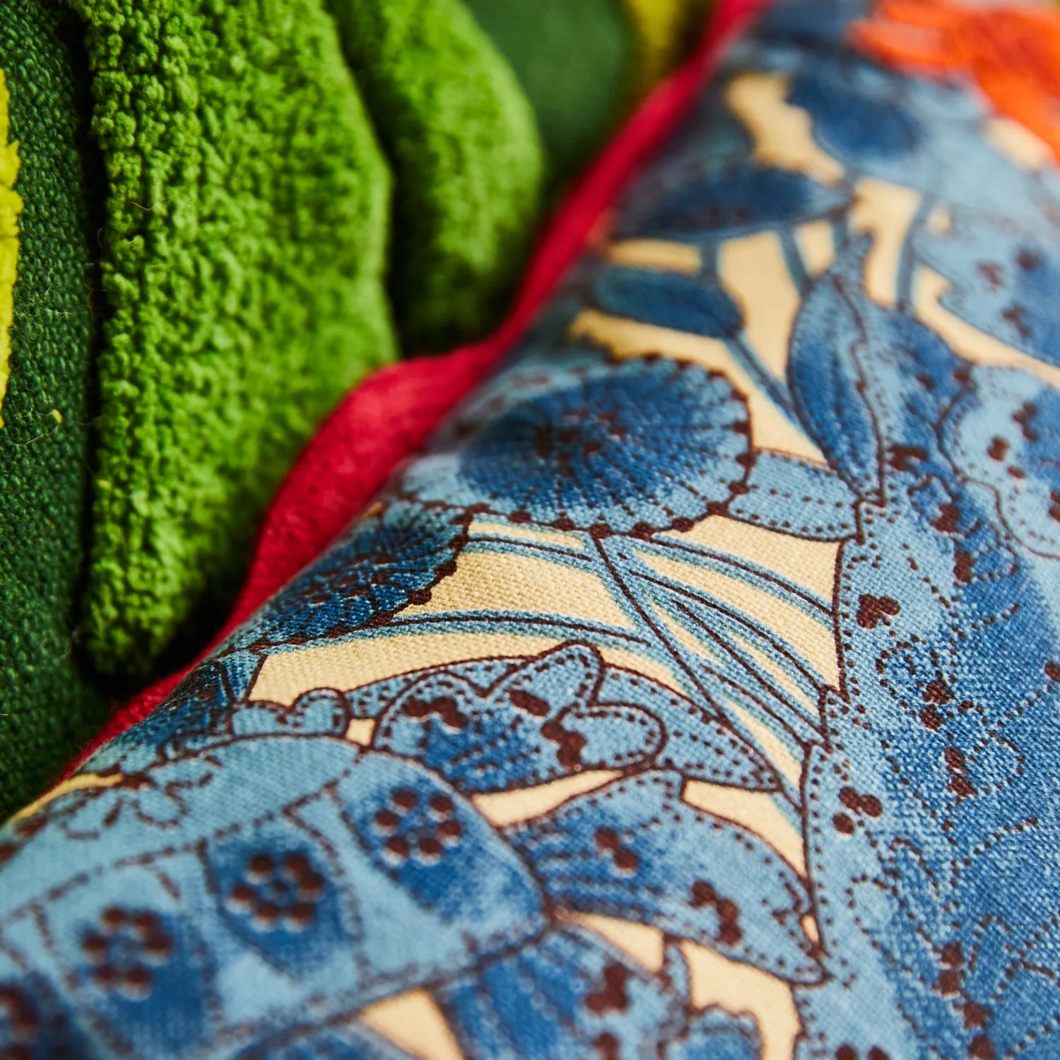 Lucia Embroidered Cushion Cerulean