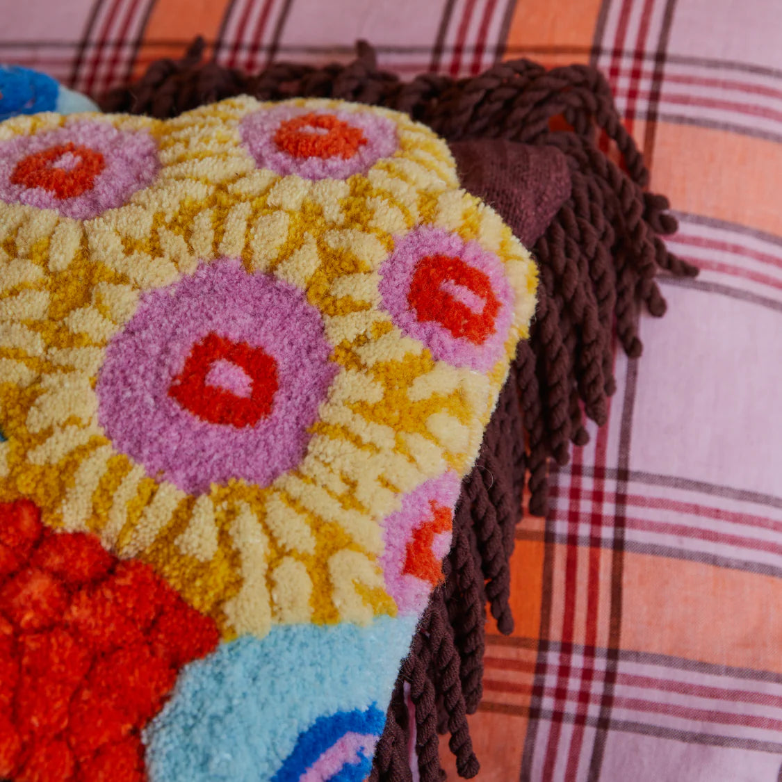 Cora Tufted Cushion - Garnet (Feather)