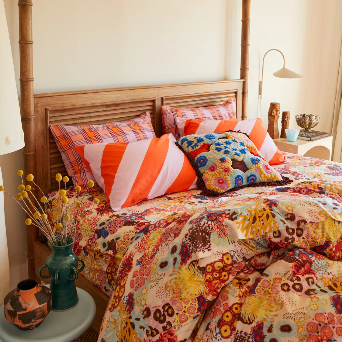 Cora Tufted Cushion - Garnet (Feather)