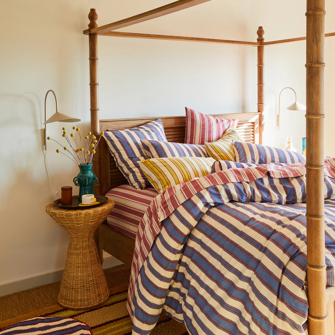 Selene Cotton Euro Pillowcase Set - Crimson