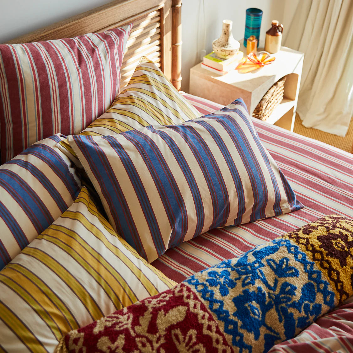 Selene Cotton Pillowcase Set - Azure