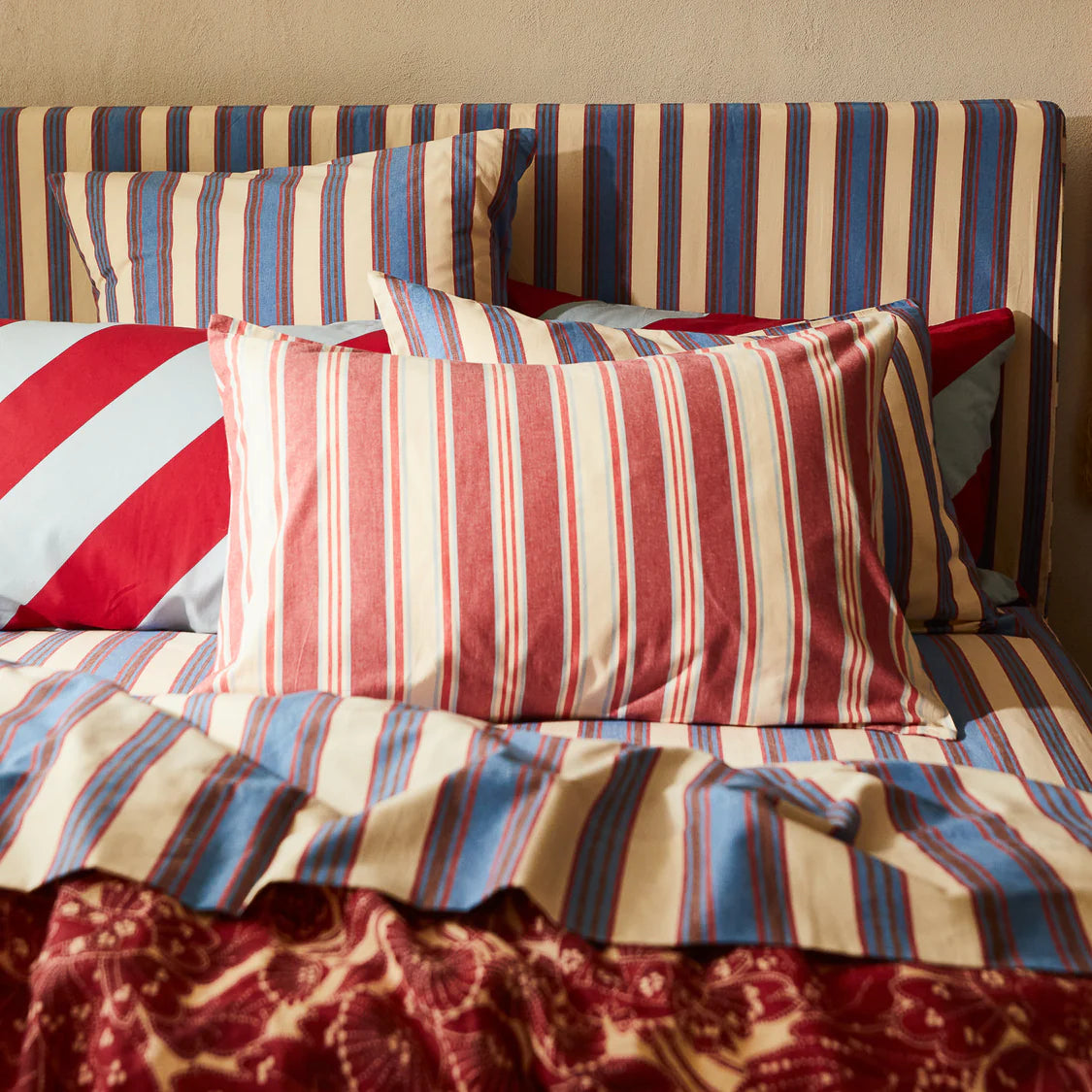 Selene Cotton Pillowcase Set - Crimson