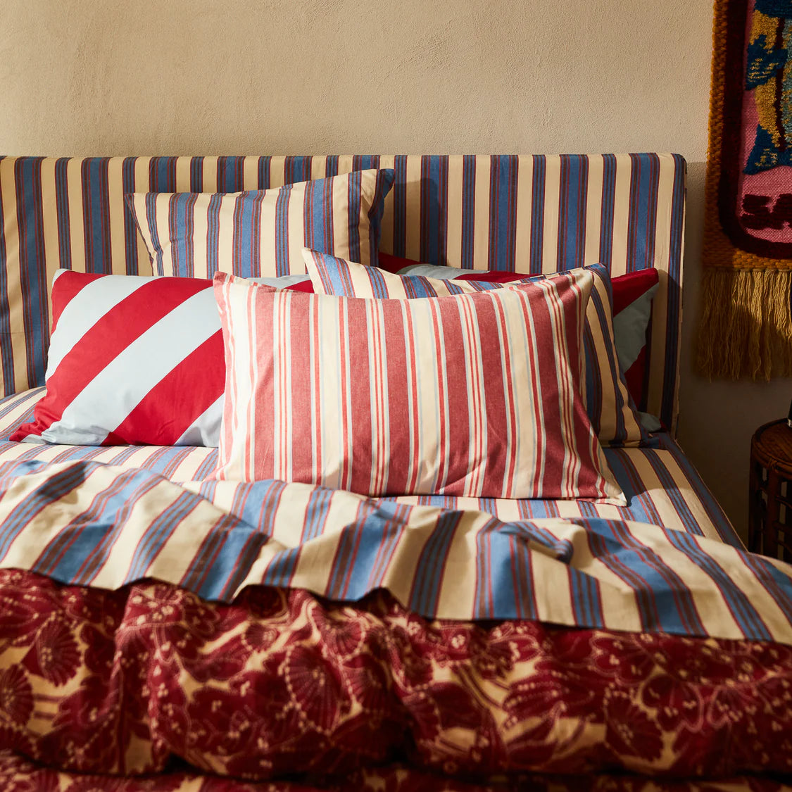 Selene Cotton Pillowcase Set - Crimson