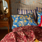 Isabella Linen Pillowcase Set - Azure