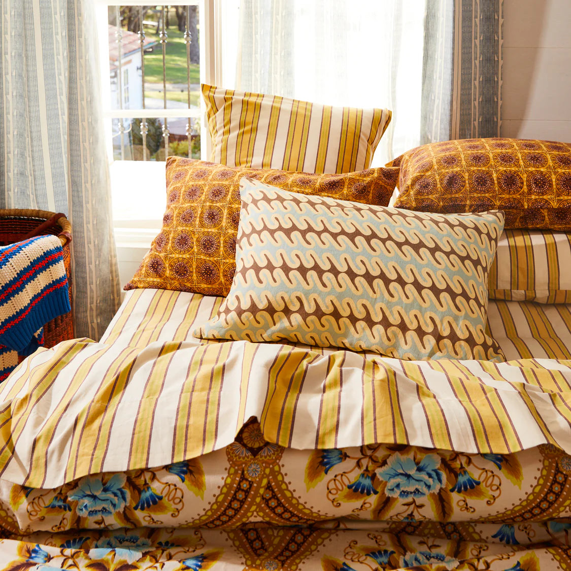 Marzia Linen Pillowcase Set - Cerulean