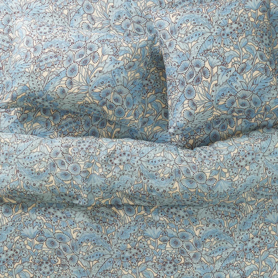 Lucia Linen Quilt Cover - Cerulean