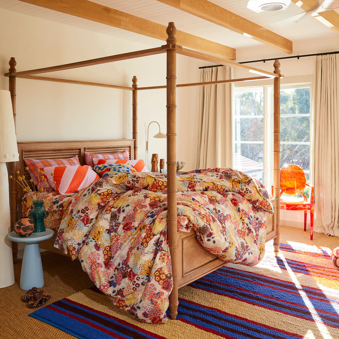 Cora Cotton Quilt Cover - Pearl
