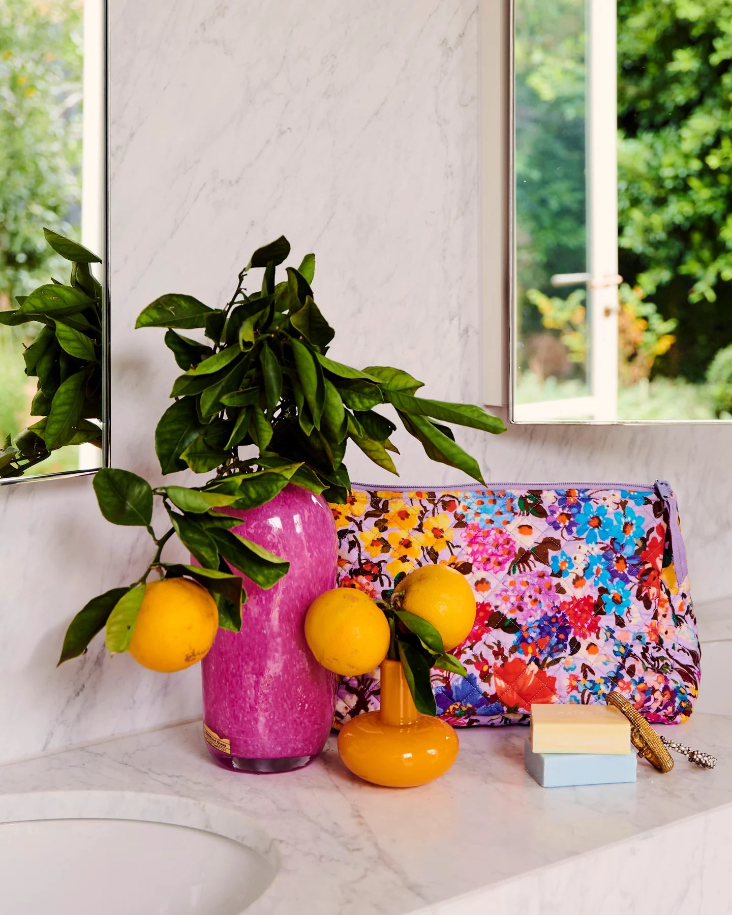 Forever Floral Lilac Quilted Cotton Toiletry Bags