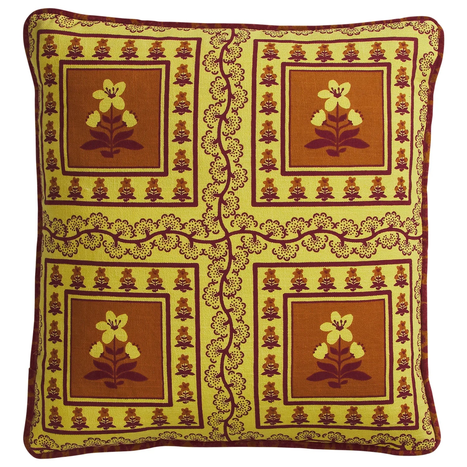 Claire reversible cushion mustard