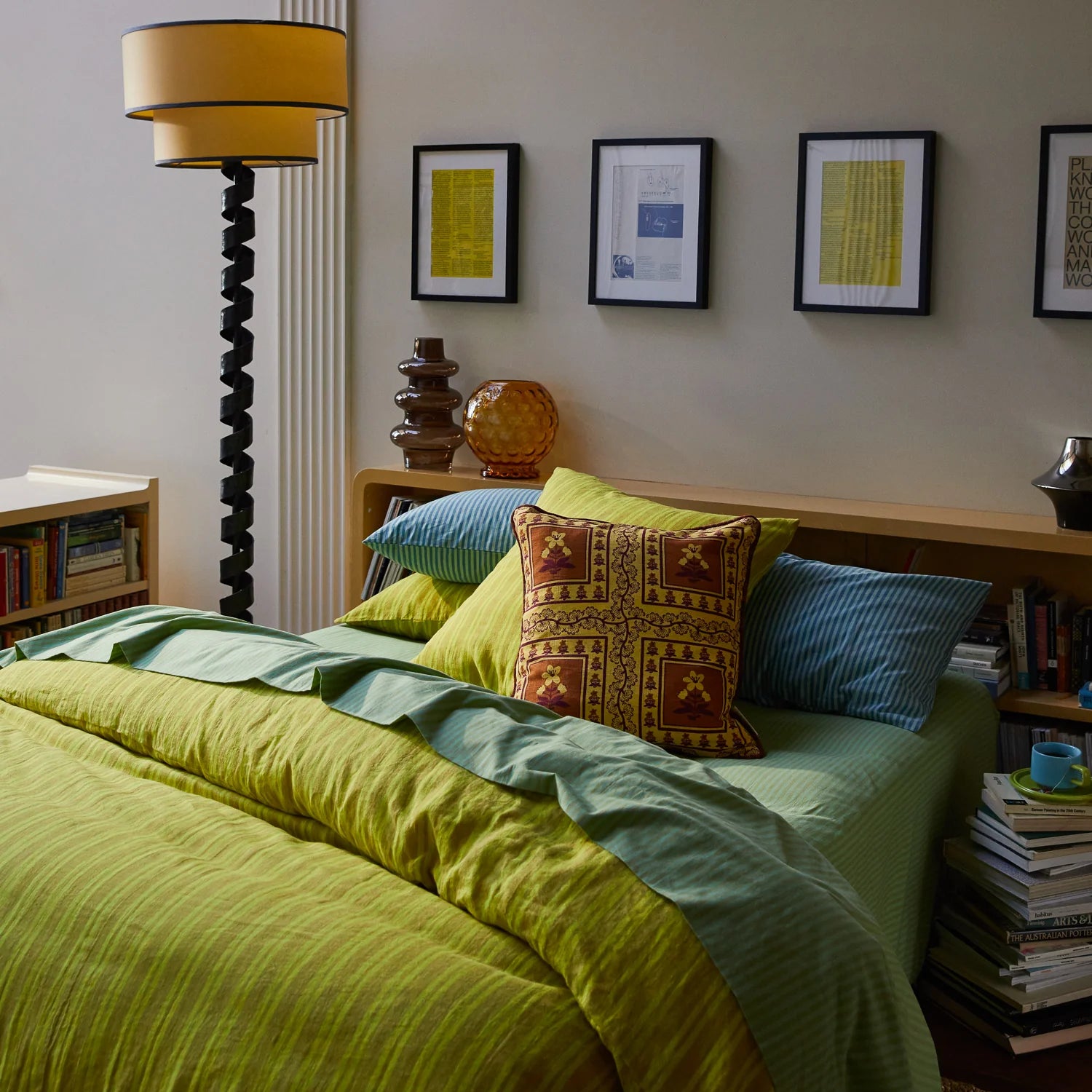 Claire reversible cushion mustard