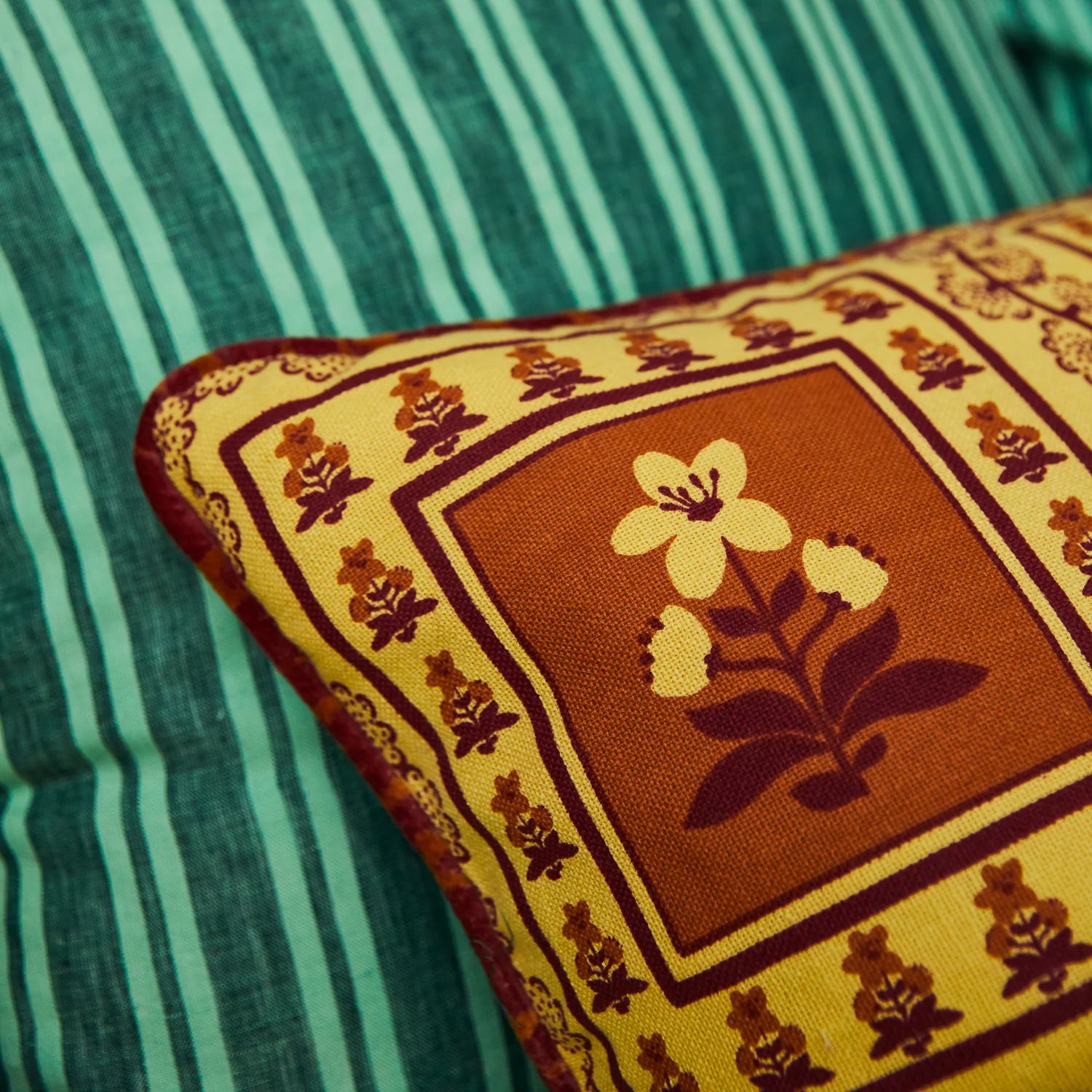 Claire reversible cushion mustard