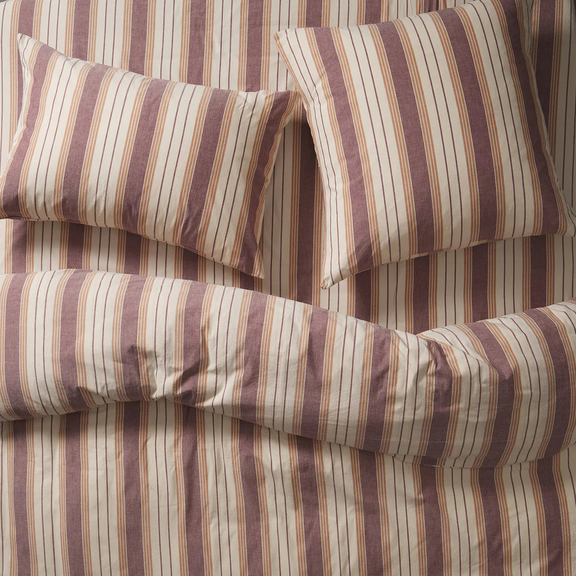 Brigitte Cotton Pillowcase Set - Mahogany