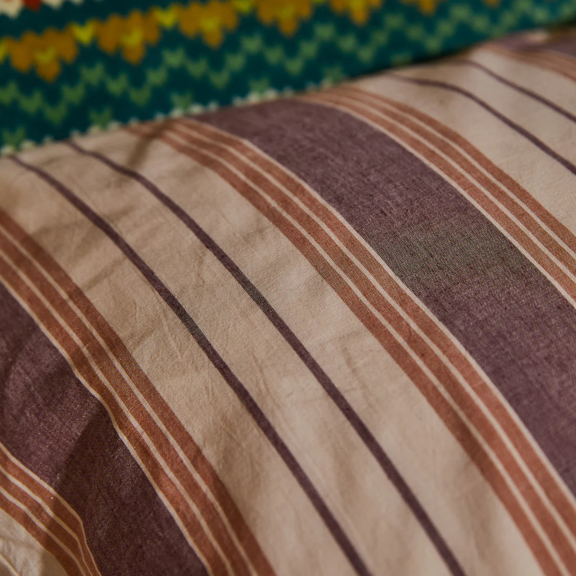 Brigitte Cotton Pillowcase Set - Mahogany