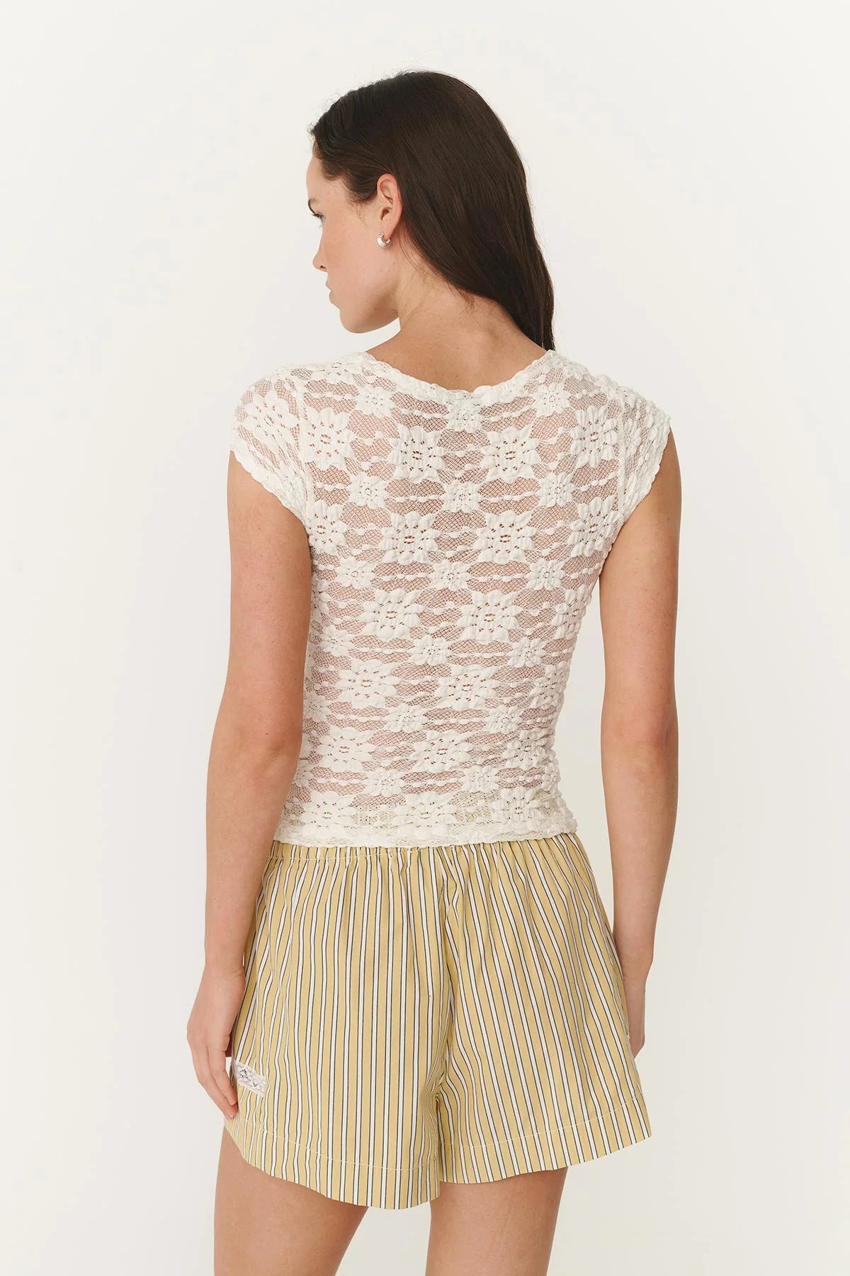 Galo Sunflower Lace Tee - Creme