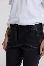 Hi Lo (Olivia Sheed) Black Leather Boyfriend Pants - 1